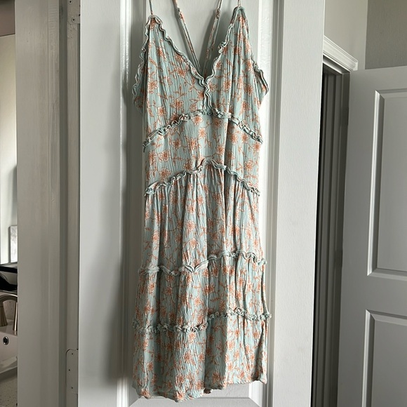 Light blue and orange floral dress - Picture 1 of 1